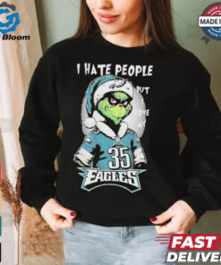 Top The Grinch I Hate People But I Love At Philadelphia Eagles Christmas 2024 T shirt