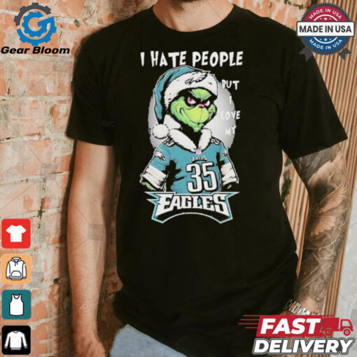 Top The Grinch I Hate People But I Love At Philadelphia Eagles Christmas 2024 T shirt