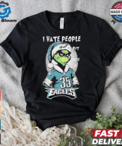 Top The Grinch I Hate People But I Love At Philadelphia Eagles Christmas 2024 T shirt