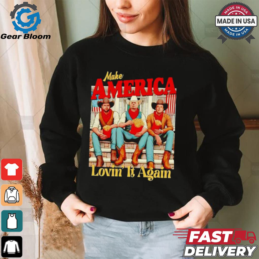 Trump Vance Elon fries make America lovin’ it again shirt Trump Vance Elon fries make America lovin’ it again shirt