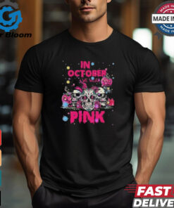 Official In October We Wear Pink Skull Breast Cancer 2024 T shirt1