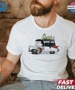 Venkman Slimer and the Ecto 1 Ghostbusters X Charlie Brown and Snoopy Peanuts Charlie Venkman shirt