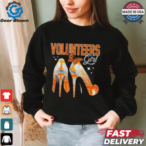 Volunteers girls high heels butterfly shirt