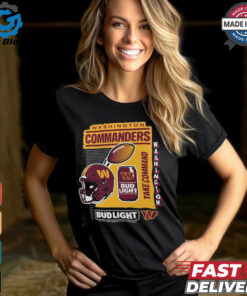 Washington Commanders Black Bud Light Logo T Shirt