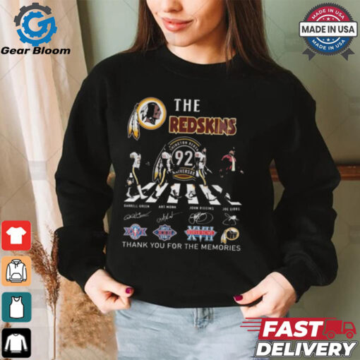 Washington Redskins 92th Anniversary Thank You For The Memories Signatures Shirt