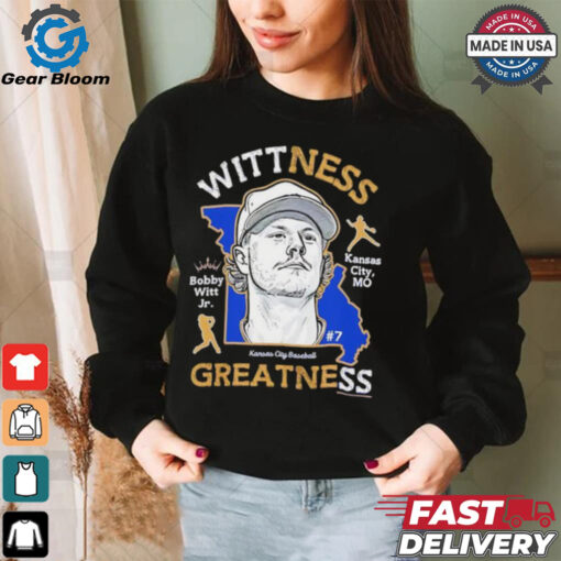 Wittness Greatness Bobby Witt Jr. Kansas City Royals baseball Map shirt