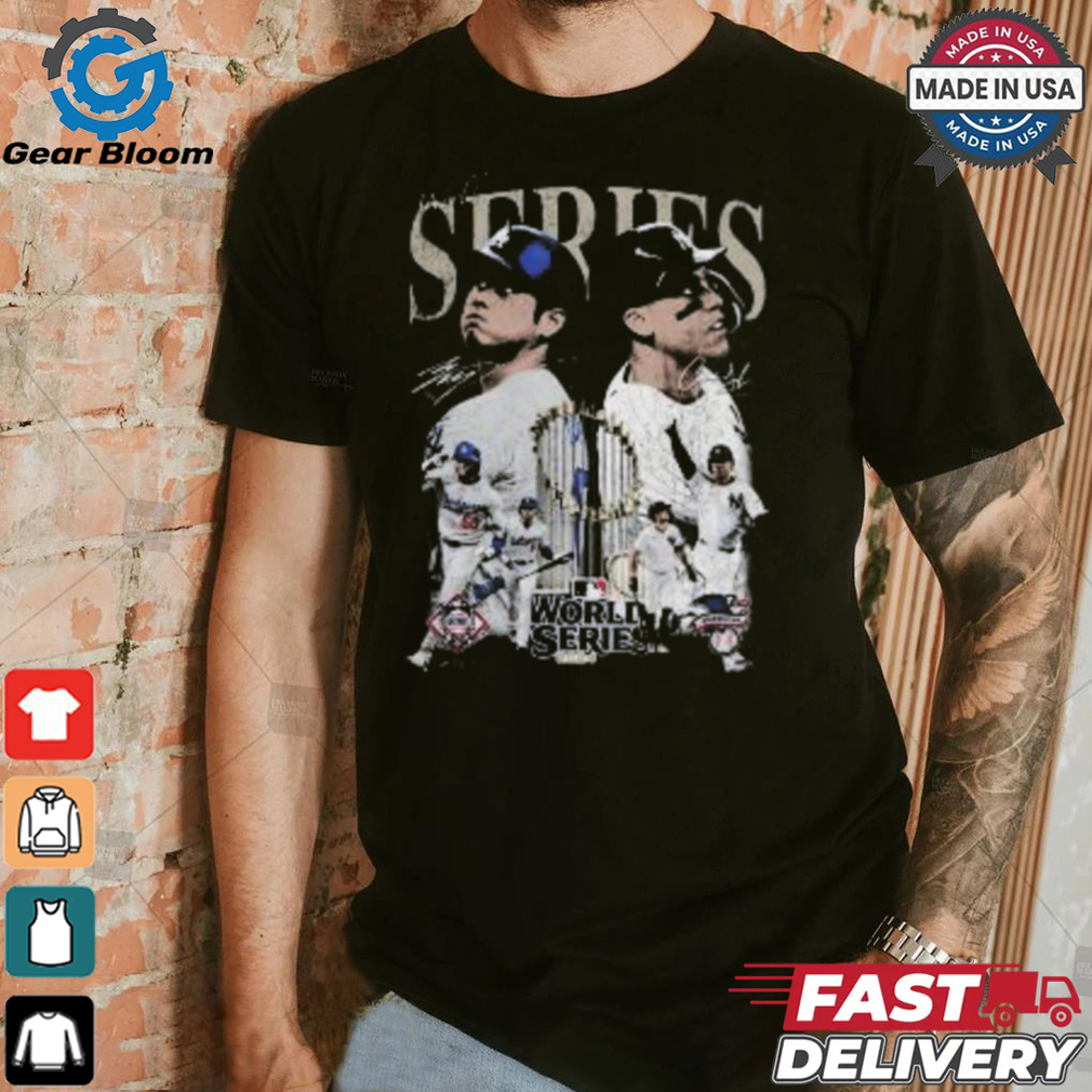 World Series Shohei Ohtani Los Angeles Dodgers Vs Aaron Judge New York Yankees MLB Baseball 2024 Signatures Vintage T shirt World Series Shohei Ohtani Los Angeles Dodgers Vs Aaron Judge New York Yankees MLB Baseball 2024 Signatures Vintage T shirt