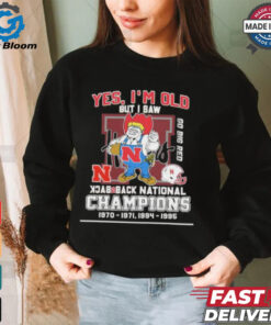 Yes I’m Old But I Saw Nebraska Huskers Mascot Back 2 Back National champions Shirt