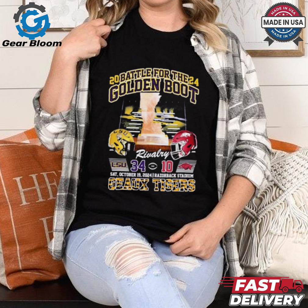 2024 Battle For The Golden Boot Rivalry Lsu Tigers 34 10 Arkansas Final Score Shirt 2024 Battle For The Golden Boot Rivalry Lsu Tigers 34 10 Arkansas Final Score Shirt