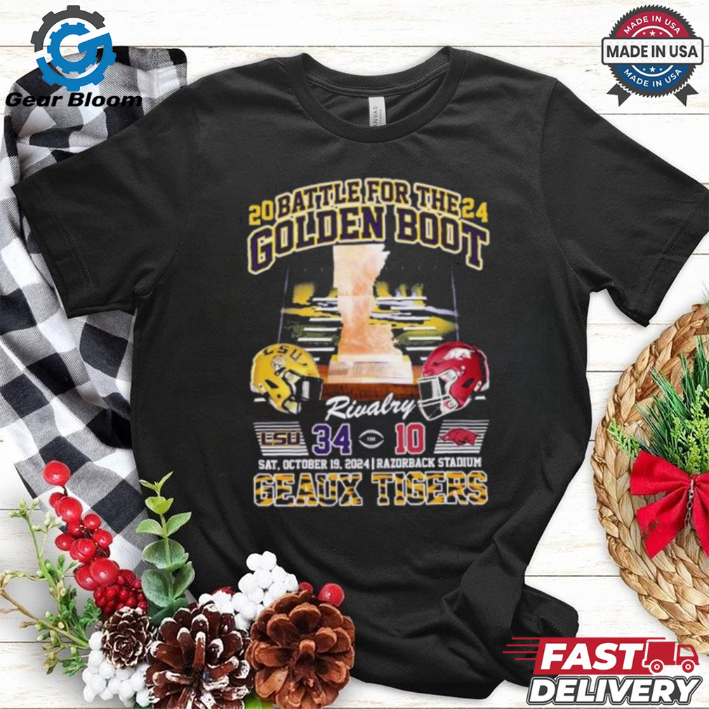 2024 Battle For The Golden Boot Rivalry Lsu Tigers 34 10 Arkansas Final Score Shirt 2024 Battle For The Golden Boot Rivalry Lsu Tigers 34 10 Arkansas Final Score Shirt