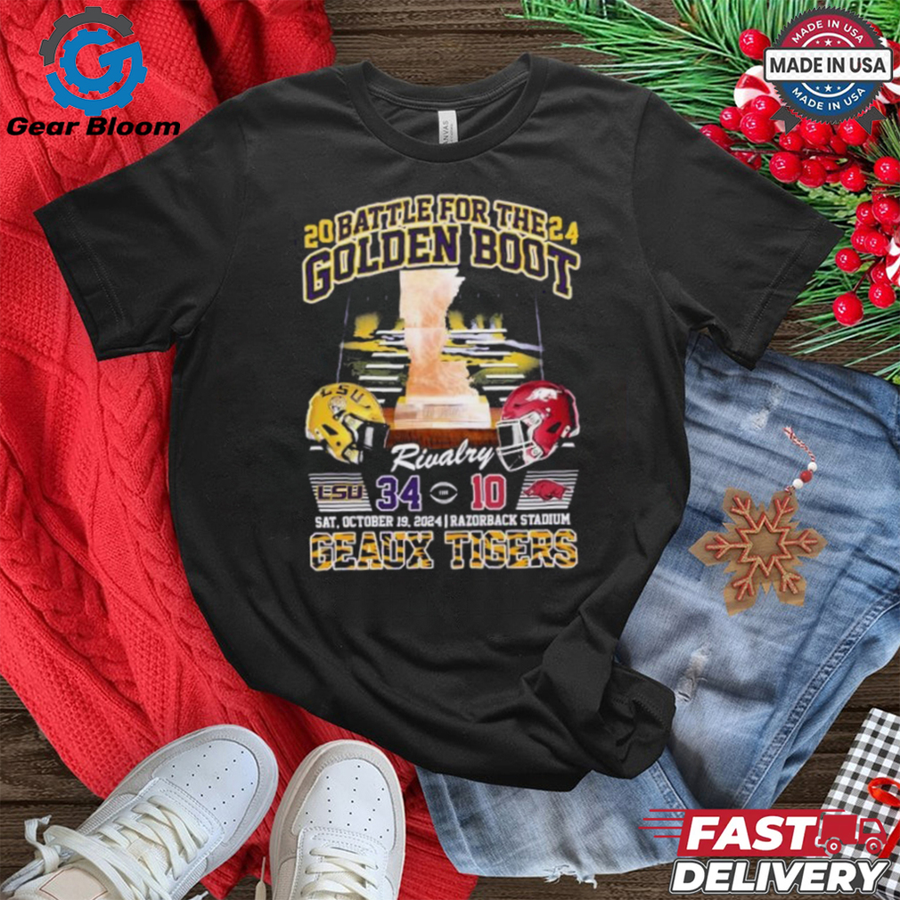 2024 Battle For The Golden Boot Rivalry Lsu Tigers 34 10 Arkansas Final Score Shirt 2024 Battle For The Golden Boot Rivalry Lsu Tigers 34 10 Arkansas Final Score Shirt