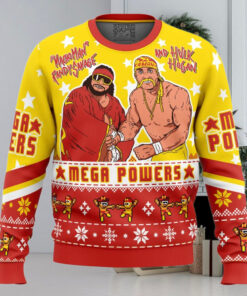 Mega Powers Macho Man and Hulk Hogan Ugly Christmas Sweater