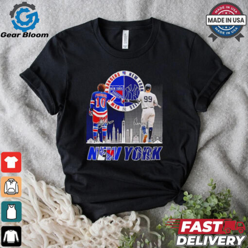 Artemi Panarin and Aaron Judge New York signatures shirt