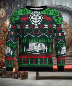 Awesome Firefighter Ugly Christmas Sweater