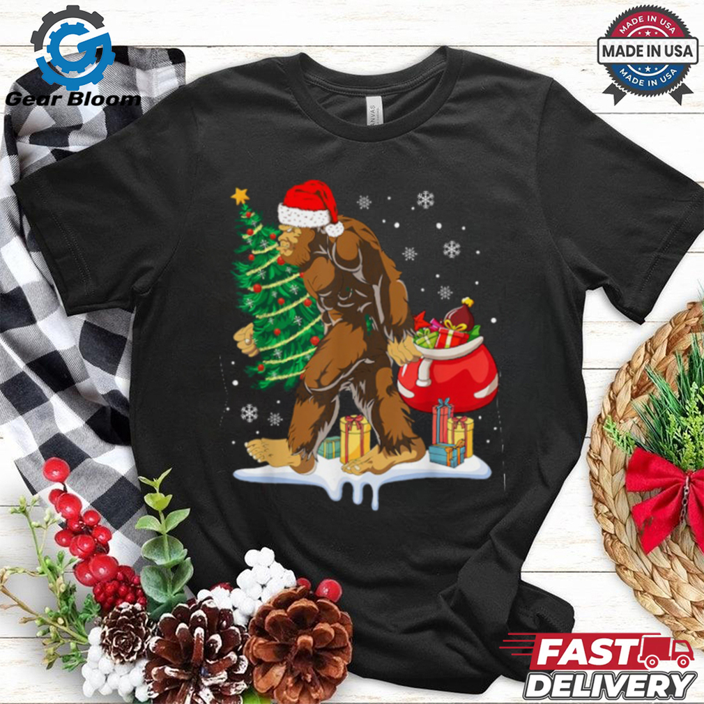 Bigfoot Christmas Tree Lights Xmas Sasquatch Lovers T Shirt Recovered Bigfoot Christmas Tree Lights Xmas Sasquatch Lovers T Shirt Recovered