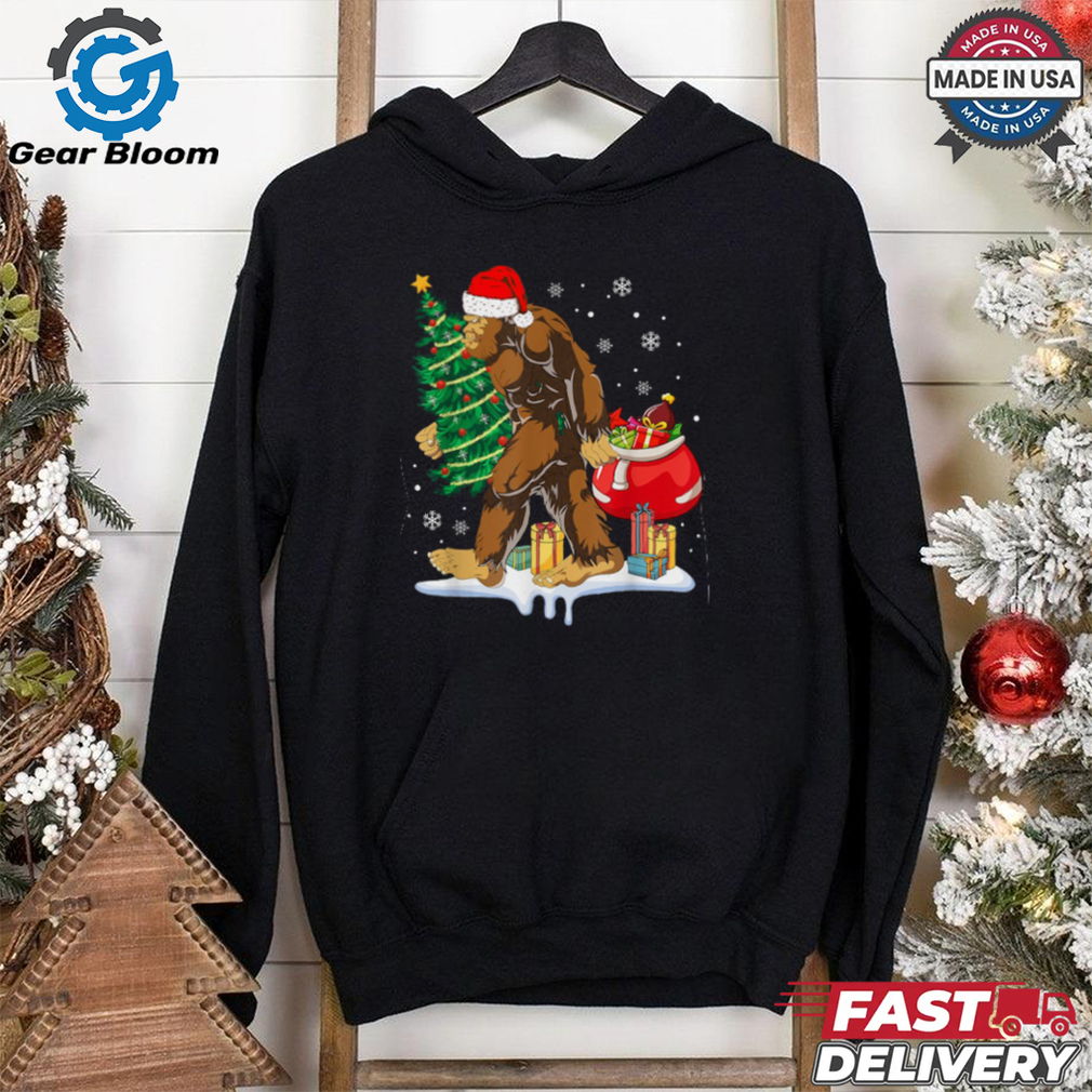 Bigfoot Christmas Tree Lights Xmas Sasquatch Lovers T Shirt Recovered Bigfoot Christmas Tree Lights Xmas Sasquatch Lovers T Shirt Recovered