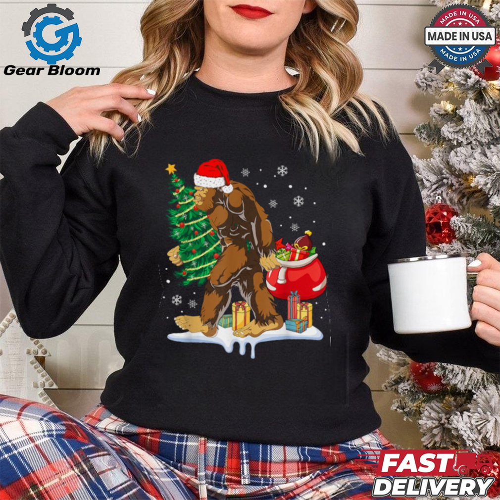 Bigfoot Christmas Tree Lights Xmas Sasquatch Lovers T Shirt Recovered Bigfoot Christmas Tree Lights Xmas Sasquatch Lovers T Shirt Recovered