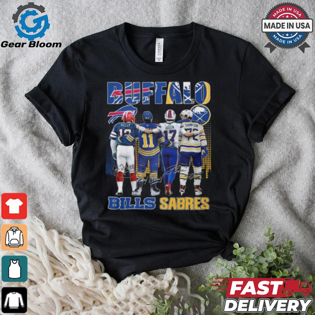 Buffalo Bills Josh Allen Jim Kelly Buffalo Sabres Gilbert Perreault Tage Thompson T Shirt Buffalo Bills Josh Allen Jim Kelly Buffalo Sabres Gilbert Perreault Tage Thompson T Shirt