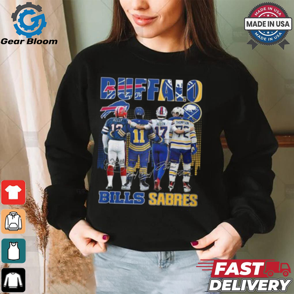 Buffalo Bills Josh Allen Jim Kelly Buffalo Sabres Gilbert Perreault Tage Thompson T Shirt Buffalo Bills Josh Allen Jim Kelly Buffalo Sabres Gilbert Perreault Tage Thompson T Shirt