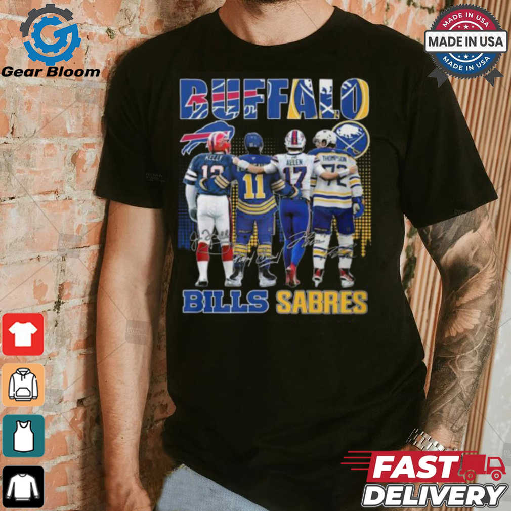 Buffalo Bills Josh Allen Jim Kelly Buffalo Sabres Gilbert Perreault Tage Thompson T Shirt Buffalo Bills Josh Allen Jim Kelly Buffalo Sabres Gilbert Perreault Tage Thompson T Shirt