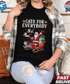 Cats For Everybody Christmas Cat Funny Xmas Men Women Santa T Shirt