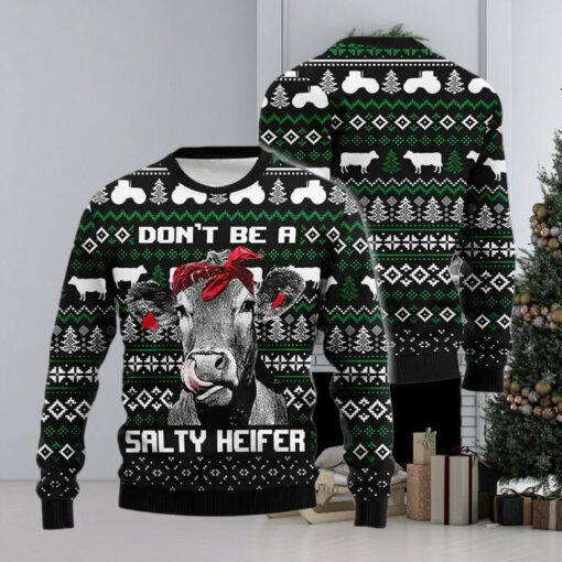 Christmas Cow Salty Heifer Ugly Christmas Sweater