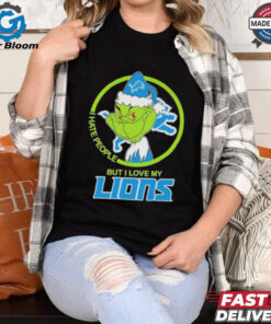 Christmas Grinch X Detroit Lions I Hate People But I Love My Lions Shirt