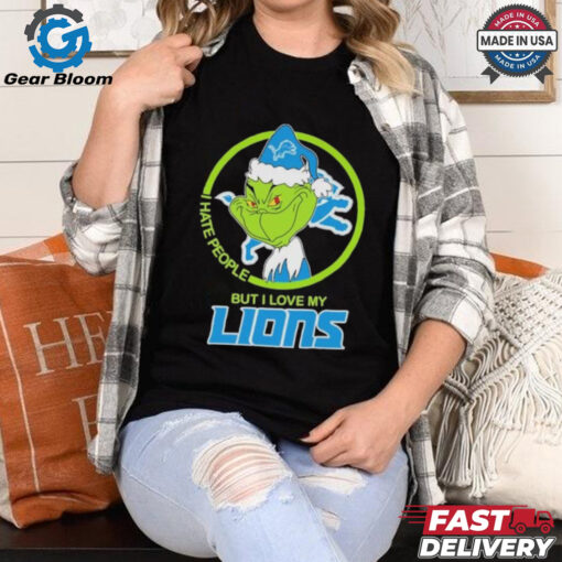 Christmas Grinch X Detroit Lions I Hate People But I Love My Lions Shirt