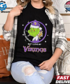 Christmas Grinch X Minnesota Vikings I Hate People But I Love My Vikings Shirt