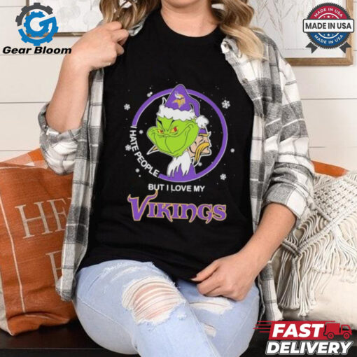 Christmas Grinch X Minnesota Vikings I Hate People But I Love My Vikings Shirt