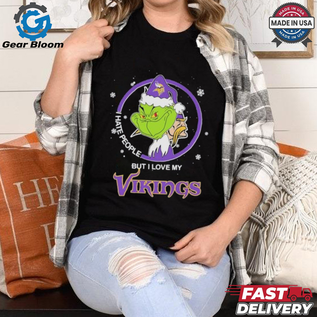 Christmas Grinch X Minnesota Vikings I Hate People But I Love My Vikings Shirt Christmas Grinch X Minnesota Vikings I Hate People But I Love My Vikings Shirt