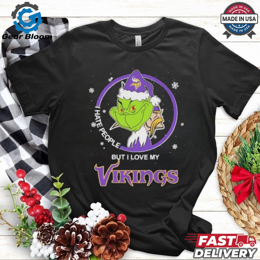 Christmas Grinch X Minnesota Vikings I Hate People But I Love My Vikings Shirt Christmas Grinch X Minnesota Vikings I Hate People But I Love My Vikings Shirt
