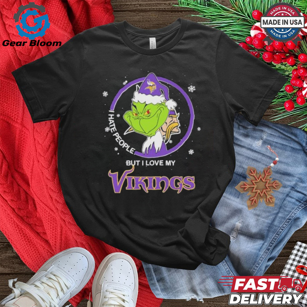 Christmas Grinch X Minnesota Vikings I Hate People But I Love My Vikings Shirt Christmas Grinch X Minnesota Vikings I Hate People But I Love My Vikings Shirt