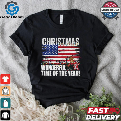 Christmas it’s most Wonderful time of the year american flag T Shirt