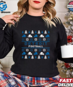 Detroit Lions Football Pattern Christmas Shirt