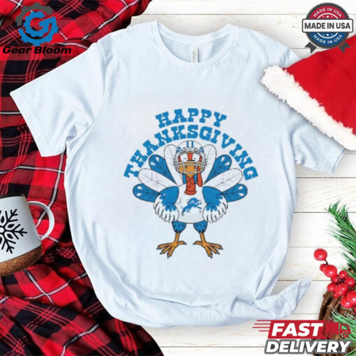 Detroit Lions Turkey Happy Thanksgiving T Shirt