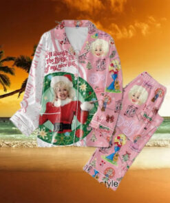 Dolly Parton You’ll Always Be At The Tippy Top Of My Nice List Merry Christmas Button Down Pajamas Set