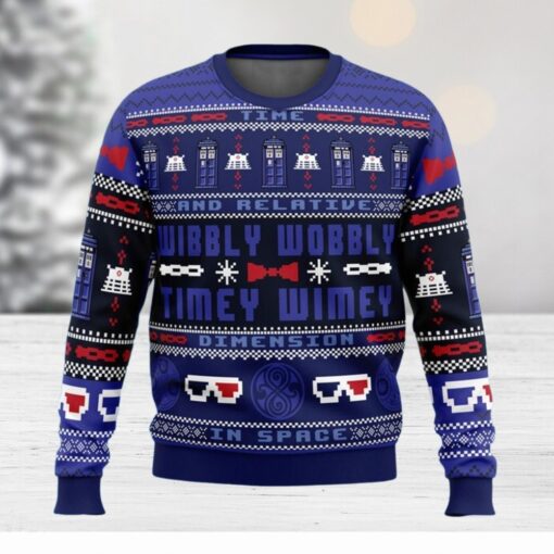 Dr Who Tv Show Ugly Sweater, Dr Who Police Christmas Sweater, Police Box Holiday Sweater, Dr Who Tardit Xmas Sweater, Christmas Gift