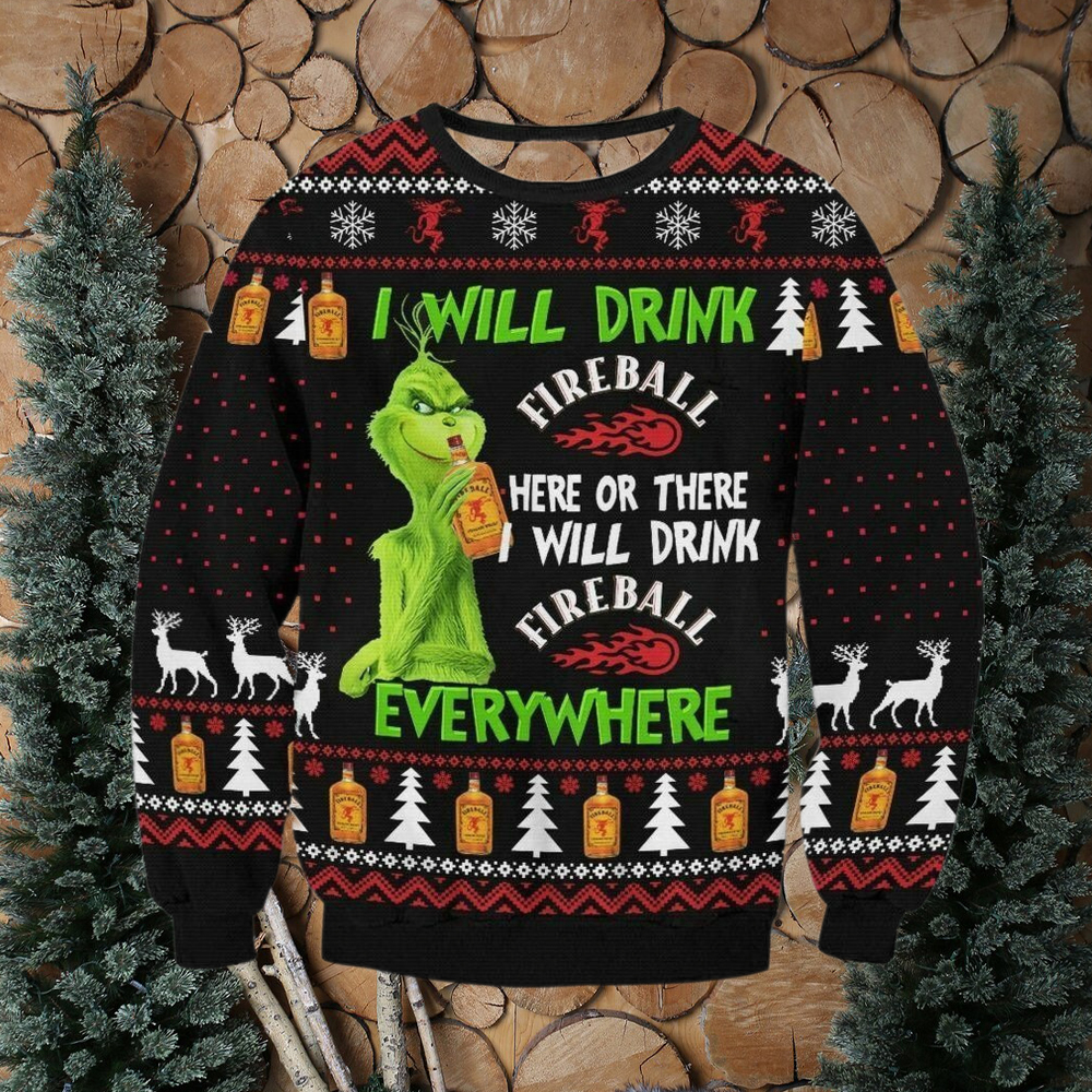 Fireball funny character Ugly Christmas Sweater Fireball funny character Ugly Christmas Sweater