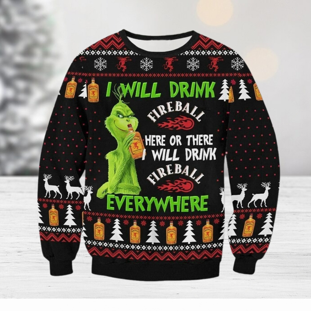 Fireball funny character Ugly Christmas Sweater Fireball funny character Ugly Christmas Sweater