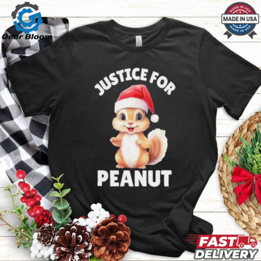 Funny Santa Hat Justice For Peanut The Squirrel Gift T Shirt