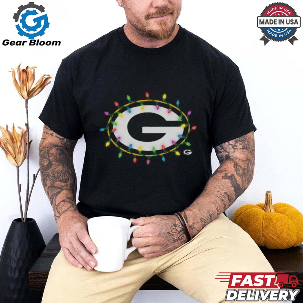 Green Bay Packers Primary Logo Holiday Lights T Shirt Green Bay Packers Primary Logo Holiday Lights T Shirt