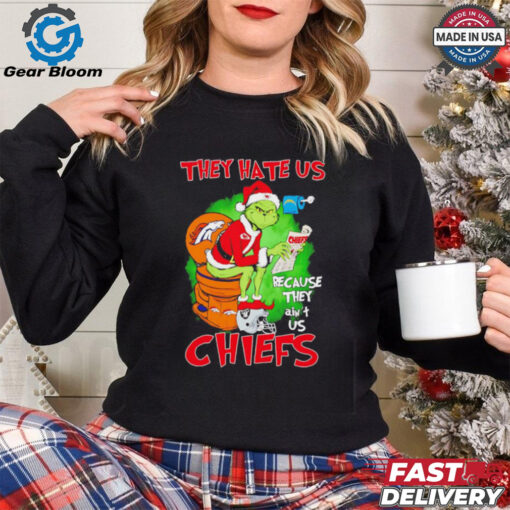 Grinch Chiefs toilet Broncos they hate us because they ain’t us Christmas shirt