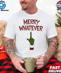 Grinch Middle Finger Merry Whatever Christmas shirt