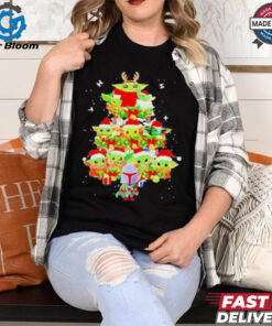 Grogu Santa Christmas tree Merry Christmas shirt