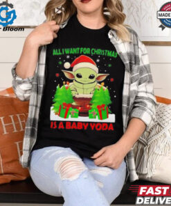 Grogu Santa all I want for Christmas is a baby Yoda Merry Christmas shirt
