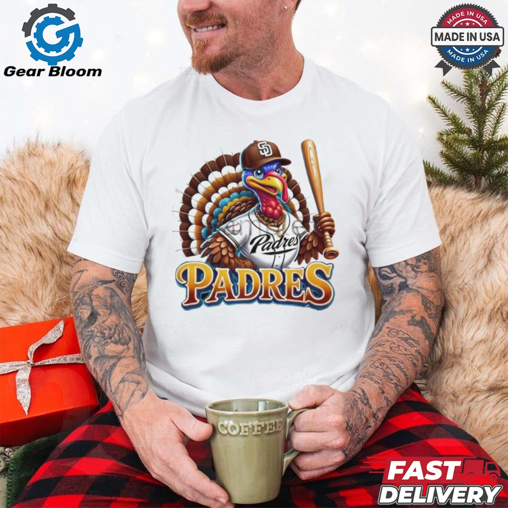 Happy Thanksgiving San Diego Padres Baseball Turkey 2024 Shirt Happy Thanksgiving San Diego Padres Baseball Turkey 2024 Shirt