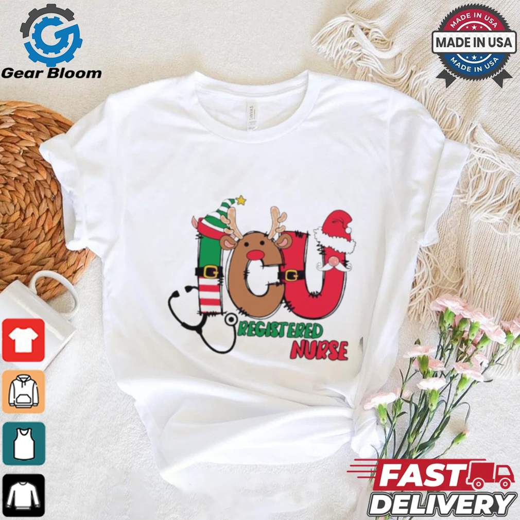 Icu Registered Nurse Christmas Elf Reindeer Santa Claus shirt Icu Registered Nurse Christmas Elf Reindeer Santa Claus shirt