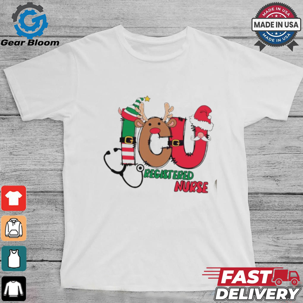 Icu Registered Nurse Christmas Elf Reindeer Santa Claus shirt Icu Registered Nurse Christmas Elf Reindeer Santa Claus shirt