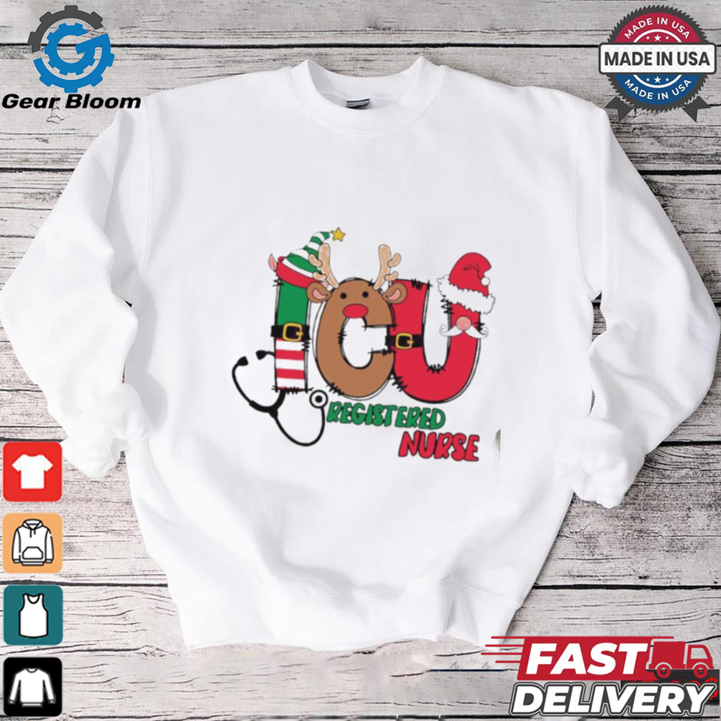 Icu Registered Nurse Christmas Elf Reindeer Santa Claus shirt Icu Registered Nurse Christmas Elf Reindeer Santa Claus shirt